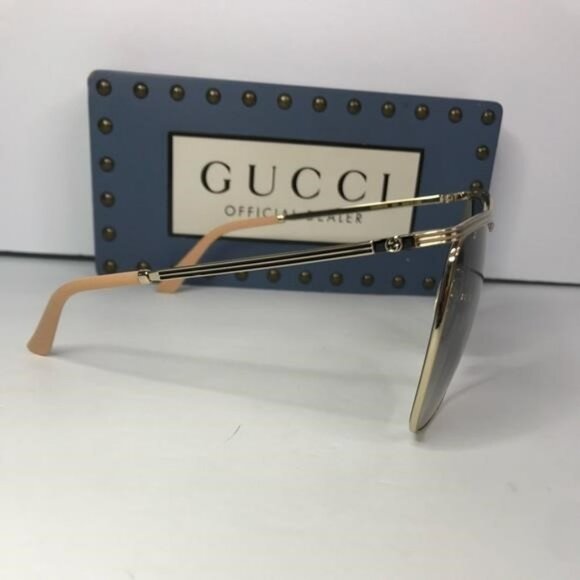 New Authentic Gucci Grey Square Ladies Sunglasses GG0820S 001 63 Made in Italy main image 6